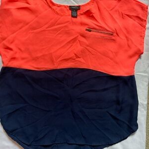 Rue21 Orange Boxy Cap Sleeve Blouse